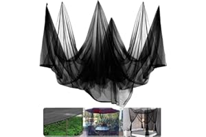 RGQSUN 39x10Ft Mosquito Netting Garden Mesh Netting,Fly Bird Net Barrier Hunting Blind Plant Protecting Net, 3x12m Black