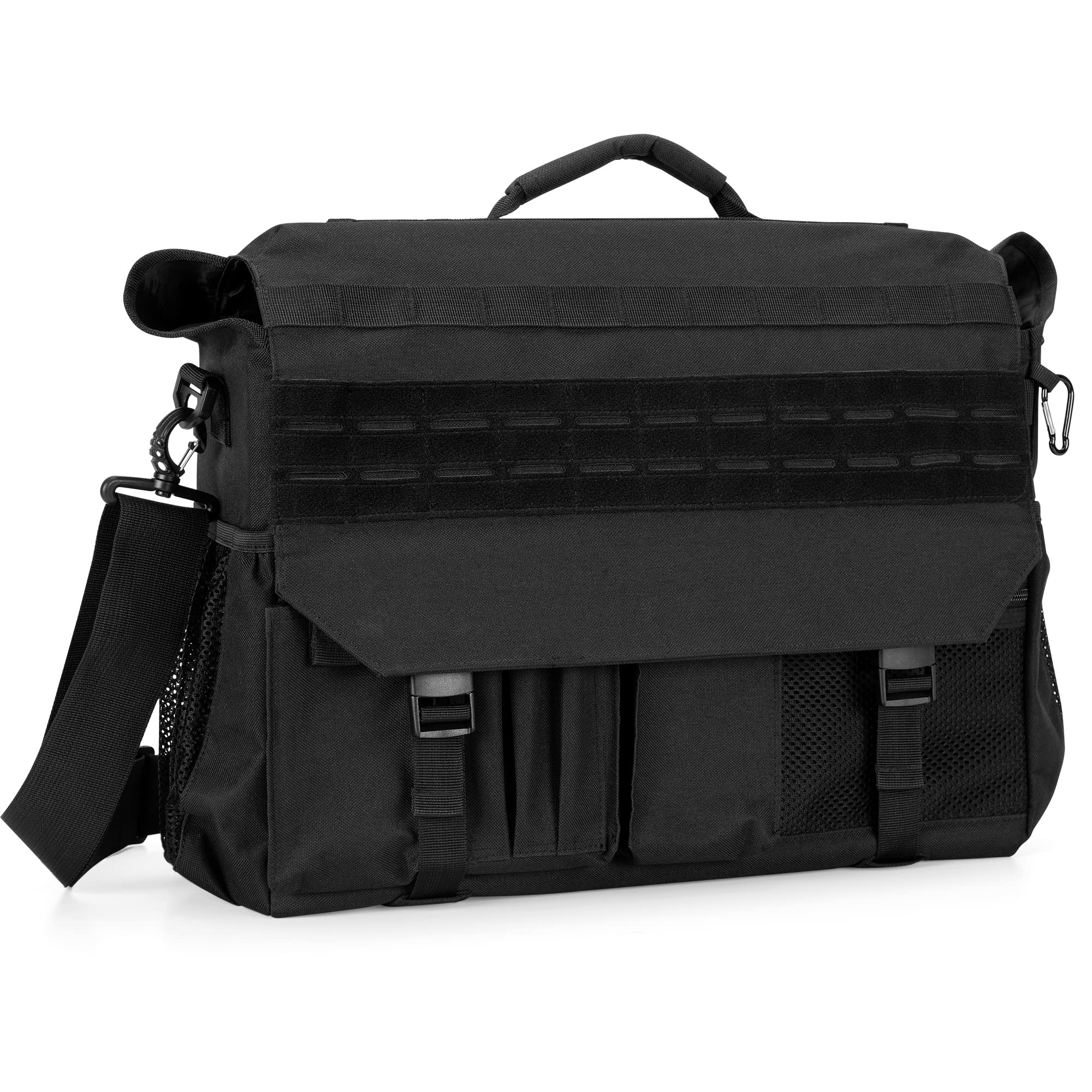 Trunab Police Patrol Bag, Multi-funtion Men's Outdoor Tactical Shoulder 15.6’’ Laptop Messenger Bag，Molle Webbing with Multiple Compartment for Camping, Hiking - Patented Design