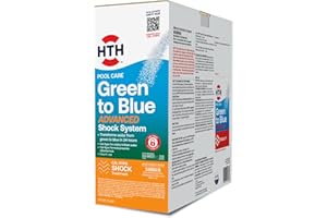 HTH 52038 Swimming Pool Care Green to Blue, Advanced Shock System, 2-Step Swimming Pool Care Solution, 1 Kit