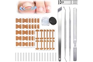 AWROSE Ingrown Toenail Corrector Set with Correction Strips, Professional Ingrown Toenail Removal Kit Pedicure Tool Set, In Grown Toe Nail Remover Curve Tape at Home for Men Women