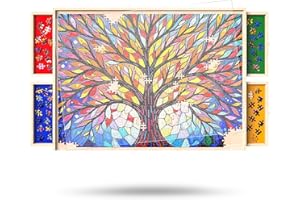 PETAZA Puzzle Board with Drawers and Cover Rotatable 360-Degree Wheels 1000 Pieces Lightweight Portable Wooden Puzzle Table for Adults Kids 30'' x 22''