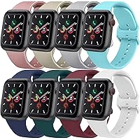[8 Pack] Bands Compatible with Apple Watch Bands 44mm 42mm 40mm 38mm for Women Men, Replacement Strap with Classic…