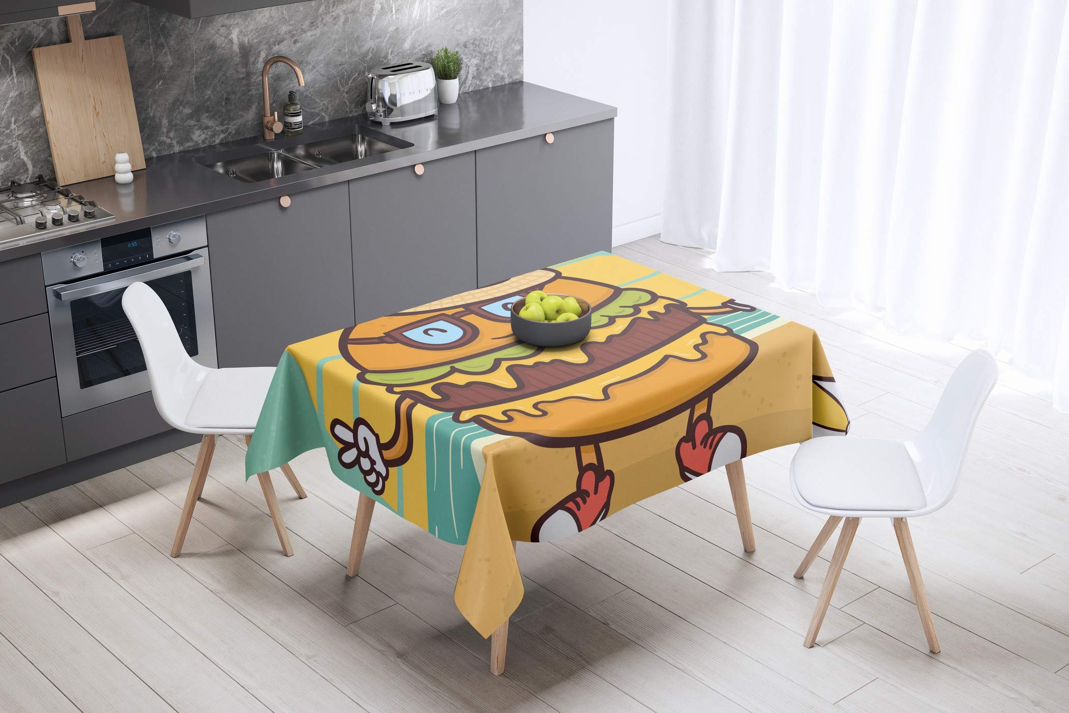 Bonamaison Kitchen Decoration, Tablecloth, 140cm x 140cm - Designed and Manufactured in Turkey