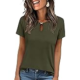 ANRABESS Womens Short Sleeve Tops Summer Tshirts Cute Keyhole Neck Casual Basic Tee Dressy Work 2026 Spring Trendy Outfits