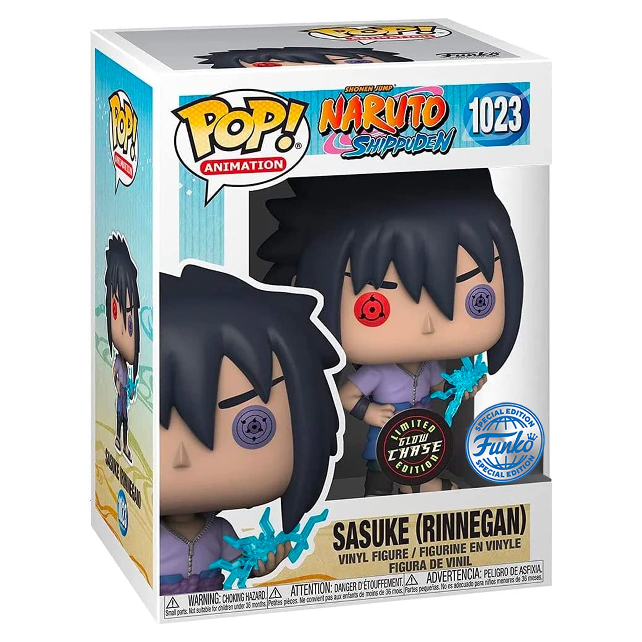 Funko Pop Naruto Shippuden Sasuke Uchiha Rinnegan w/ Chidori Chase Figure (AAA Anime Exlcusive)