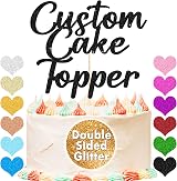 EDSG Personalised Custom Cake Topper Happy Birthday Wedding Graduation Baby view 2