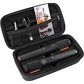 Wireless Microphone Case For JBL Wireless Two Microphone System Handheld Dual Mic Travel Bag for Singing or Karaoke for Receivers, Adapters, AA Batteries-Black(Box Only-Black)