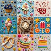 Bgraamiens 1000 Piece Jigsaw Puzzles for Adults &ndash; Sweet Life Dessert Grid &ndash; Colorful Food Art Puzzle with Cake, Coffee, Candy and Ice Cream &ndash; Bright Fun Gift for Relaxation