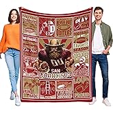 Football Blanket Plush Football Lovers Fan Gifts for Men Women Sport Team Color Style Cozy Flannel Sofa Couch,Football Team Fan Gifts Ideas for Men Women Boys Kids Throw Blanket 60"X50"