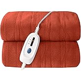 ONDAN Electric Heated Blanket Full Size 72x84 Microplush Cover Blanket 4 Heat Settings & 10 Hours Auto Off, Cozy & Breathable, Warm All Night, Orange