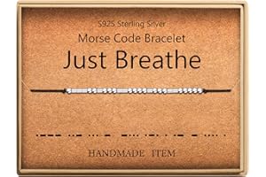 KGBNCIE Morse Code Bracelet for Women Sterling Silver Beads on Silk Cord Secret Message Fuck Friendship Inspirational Encouragement Bracelet Gift for Her