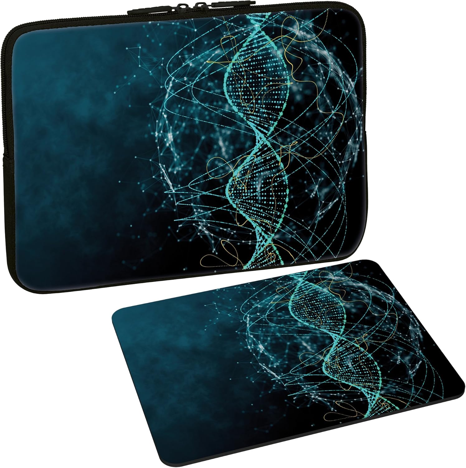 PEDEA Protective Sleeve, Notebook Case 10.1-Inch/13.3 inch/15.6 inch/17.3 inch DNA Strings 15,6 Zoll + Mauspad