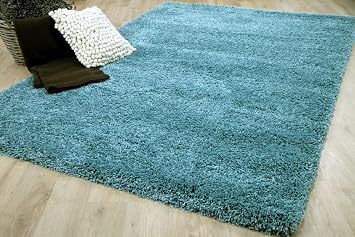 Unbekannt Hochflor Langflor Shaggy Teppich Luxury Turkis Blau In 6