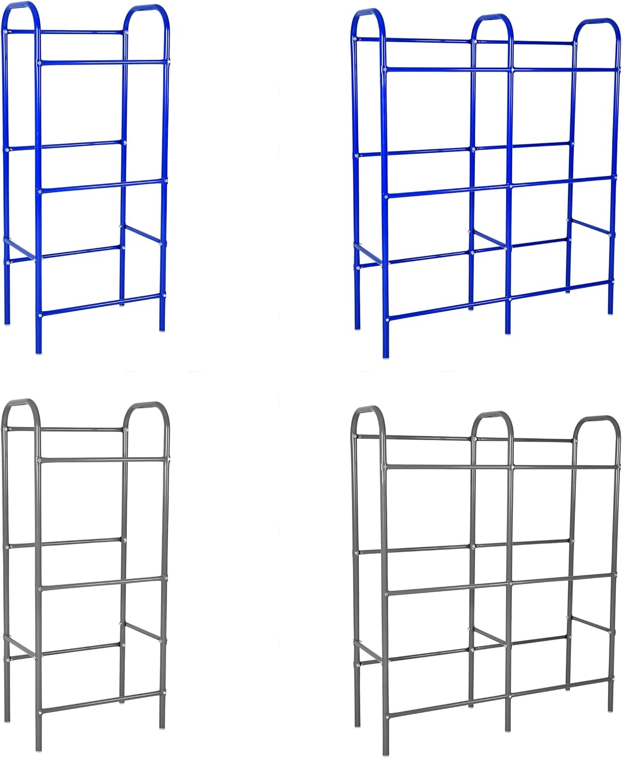Ribelli Flaschenkastenregal für genormte Getränkekisten,Euroboxen o. Klappboxen - Getränkekistenregal aus grau lackiertem Stahlrohrgestell - Anzahl Kisten (3 Kisten grau)