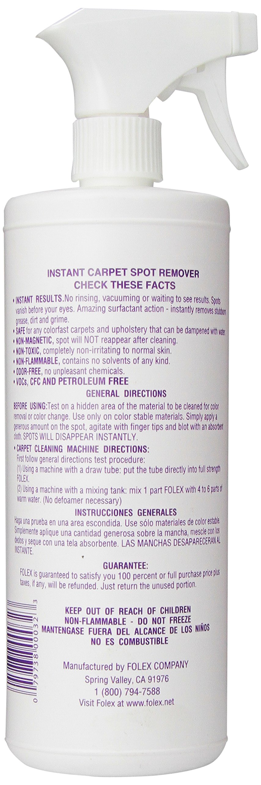 Folex Carpet Tough Spot Remover 32 oz Stain Cleaner Rug Upholstery Non