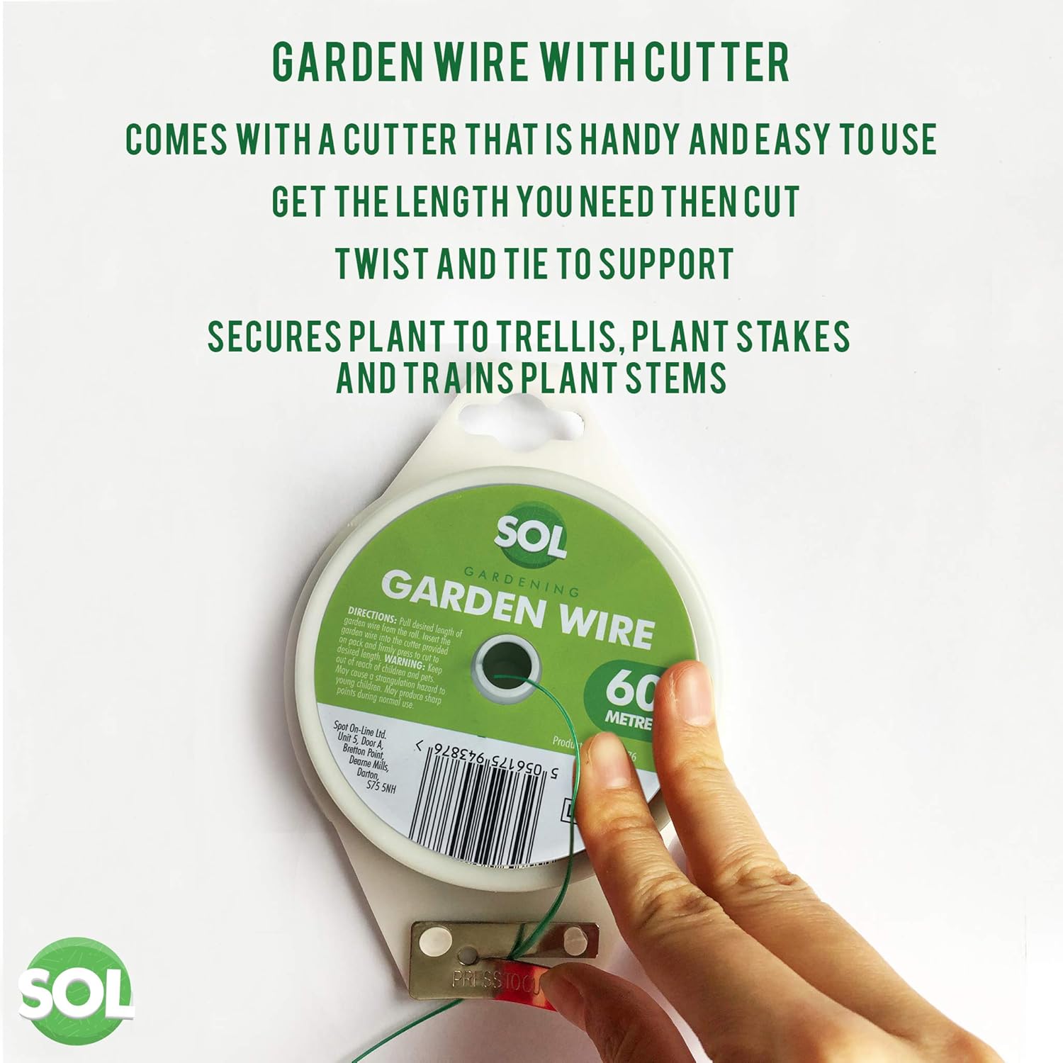 2 x 60m Garden Wire with Cutter Garden Soft Ties for Gardening Tools, Cable Ties, Zip Ties