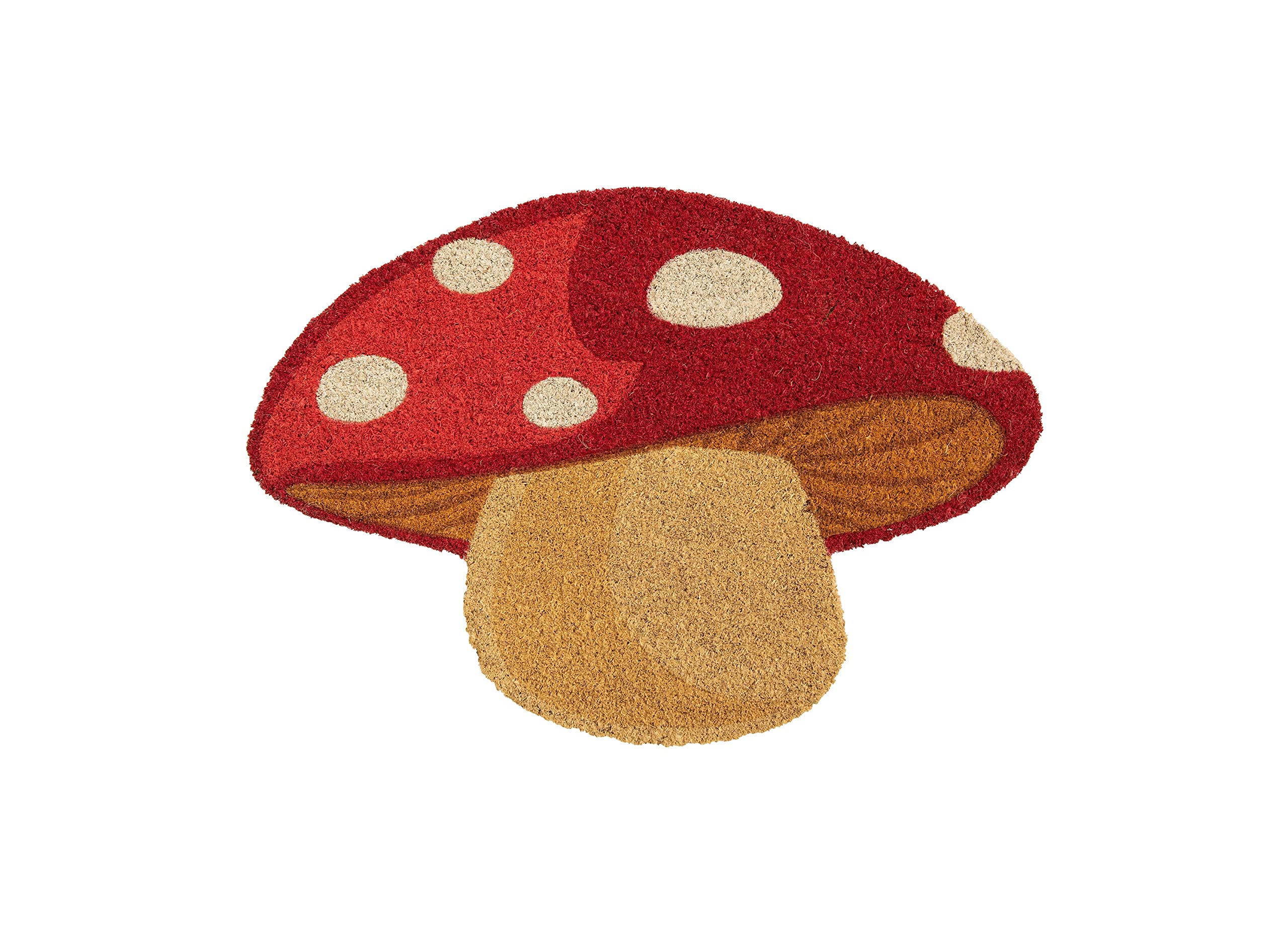 Fisura – Mushroom Shaped Entrance Mat, dirt trapper door mats indoor & outdoor, home entrance doormat, Original Coconut Fiber Doormat with PVC Non-Slip Backing, Hand-Painted, 70x40 cm (Red) — image 1