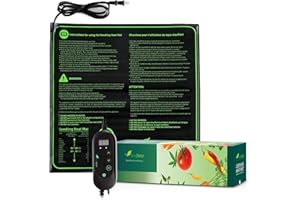 Seedfactor MET Certified Seedling Heat Mat with 50℉~108℉ Digital Thermostat Controller for Seed Germination (20" x 20")