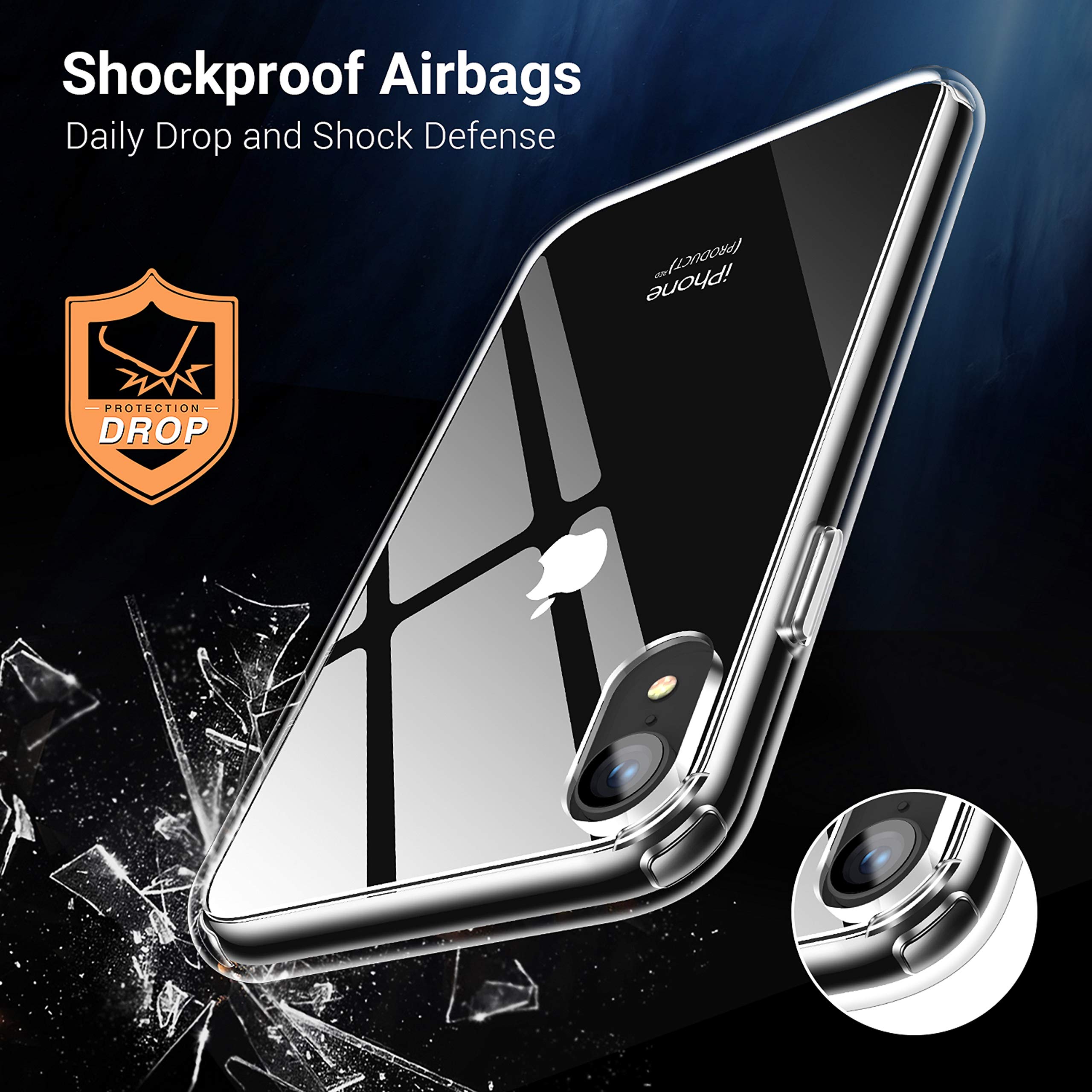 CASEKOO iPhone XR Case, Clear Protective [AntiYellowing] Ultra Hybrid