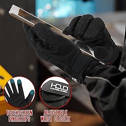 HANDLANDY Mens Work Gloves for Outside, Flexible