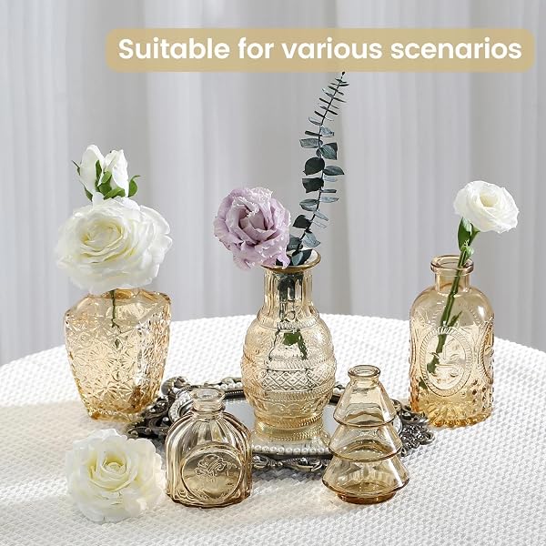SAWOAKE MINI BUD VASES AS WEDDING CENTERPIECES FOR TABLES,CLEAR BUD VASES FOR FLOWERS,SMALL FLOWER VASES SUITABLE FOR BIRTHDAY PARTY,ANNIVERSARY,WEDDING RECEPTION,BABY SHOWER (GOLD, 12PCS)