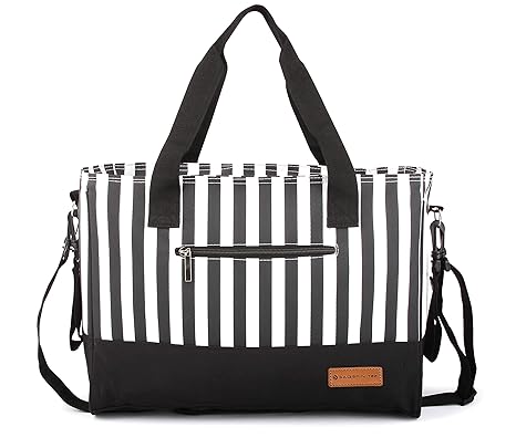 black and white diaper bag