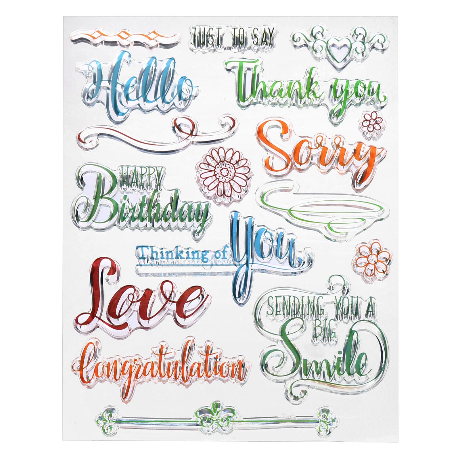 PATIKIL Transparent Silicone Stamps, 1 Pcs T1337 Words Clear Stamps for Card Making Decoration DIY Scrapbooking Embossing Album Decor Craft, Clear