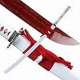 OKSs Katana Sword Real Rayskin Hardwood Saya Handmade Japanese Samurai Sword Can Chop Bamboo