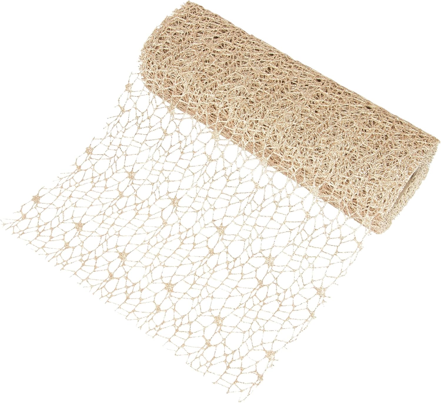 Bows & Ribbons - KI Store Wide Christmas Mesh Ribbon 11 Inch by 20 Yards Champagne Gold Glittered Ribbons for Christmas Tree Decorations Wreath Garland Gift Flower Wrap