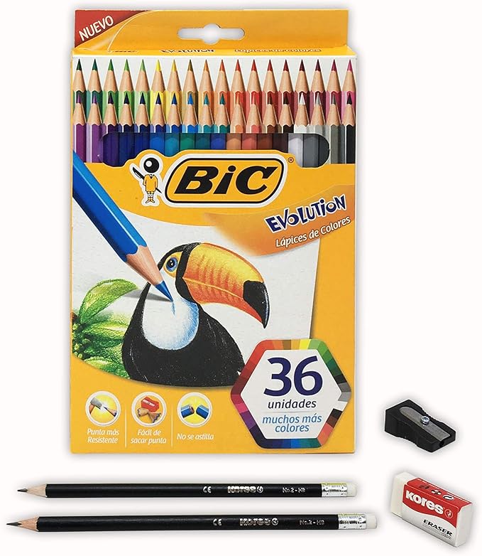 colores bic evolution 36 piezas precio