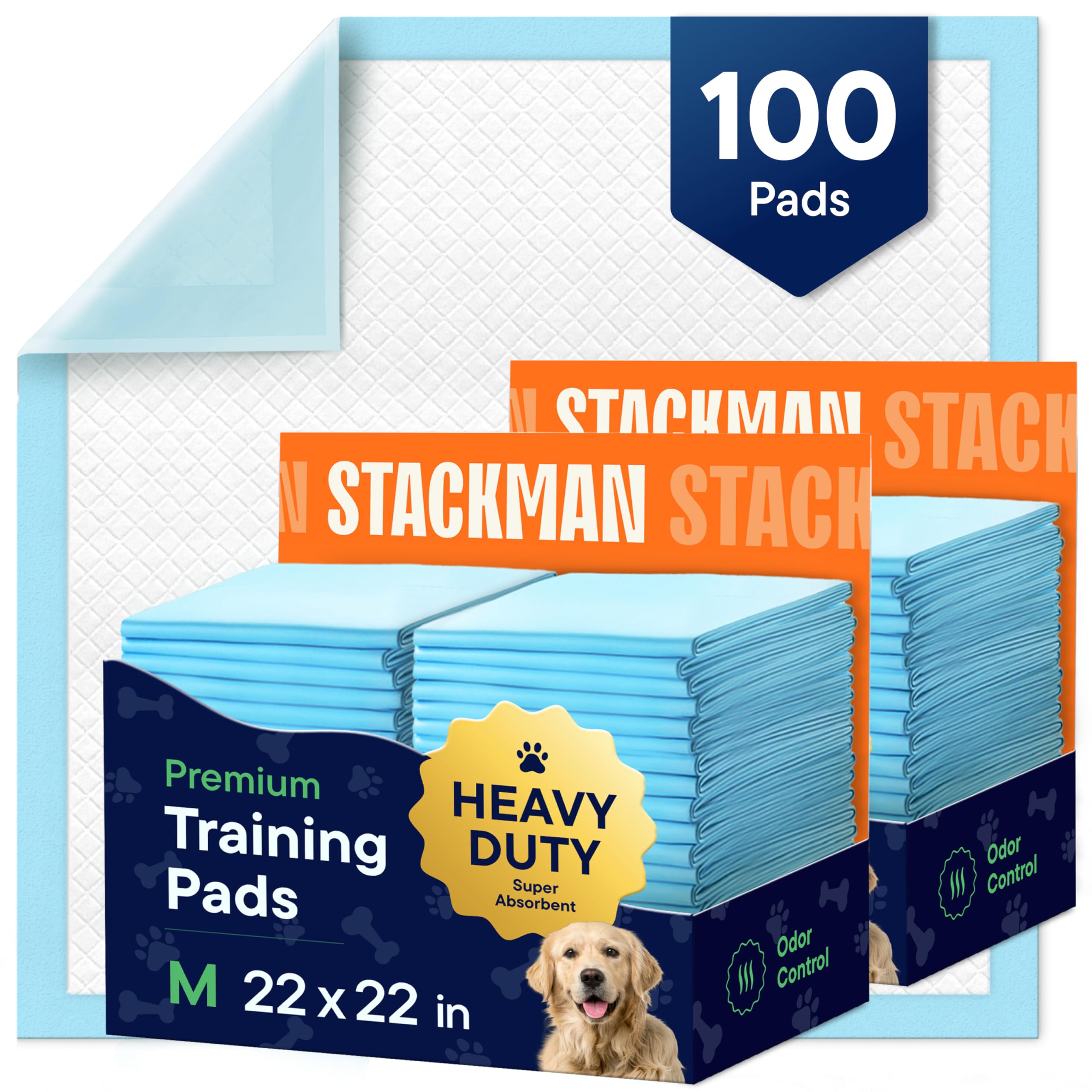 Photo 1 of Puppy Pads Pet Pee Pads for Dogs & Puppy Training - 100 Count - Potty Pads for Dogs 22" x 22" Leak-Proof Dog Pee Pads - Quick-Dry Surface - Heavy Duty Absorbent Disposable Dog Wee Pad Bulk Pack