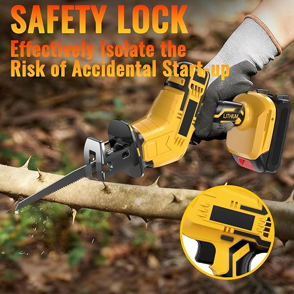 CORDLESS RECIPROCATING SAW: VARIABLE SPEED, TOOL-FREE BLADE CHANGE ELECTRIC SAWS – INCLUDES 2 BATTERIES, CHARGER, 4 SAW BLADES – SUITABLE FOR METAL/PVC CUTTING AND WOOD TRIMMING