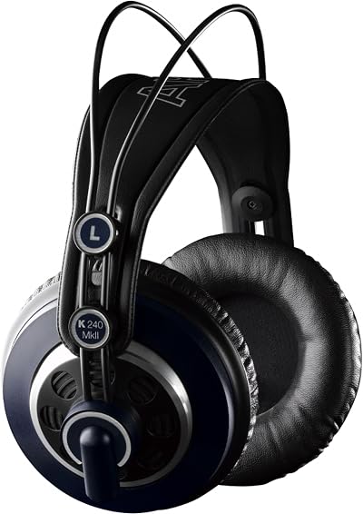 AKG K240 MKII Professional Semi-Open Over-Ear Headphones Black and Blue