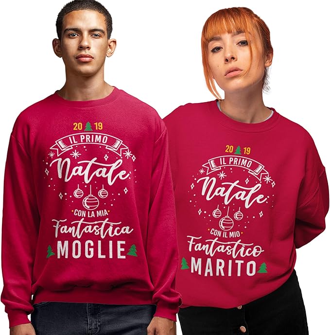 Idee Regalo Per Natale Moglie.My Digital Print Felpa Coppia Natale Il Primo Natale Da Marito E Moglie Merry Christmas Idea Regalo Per Natale Marito Moglie Fidanzato Fidanzata Amazon It Abbigliamento