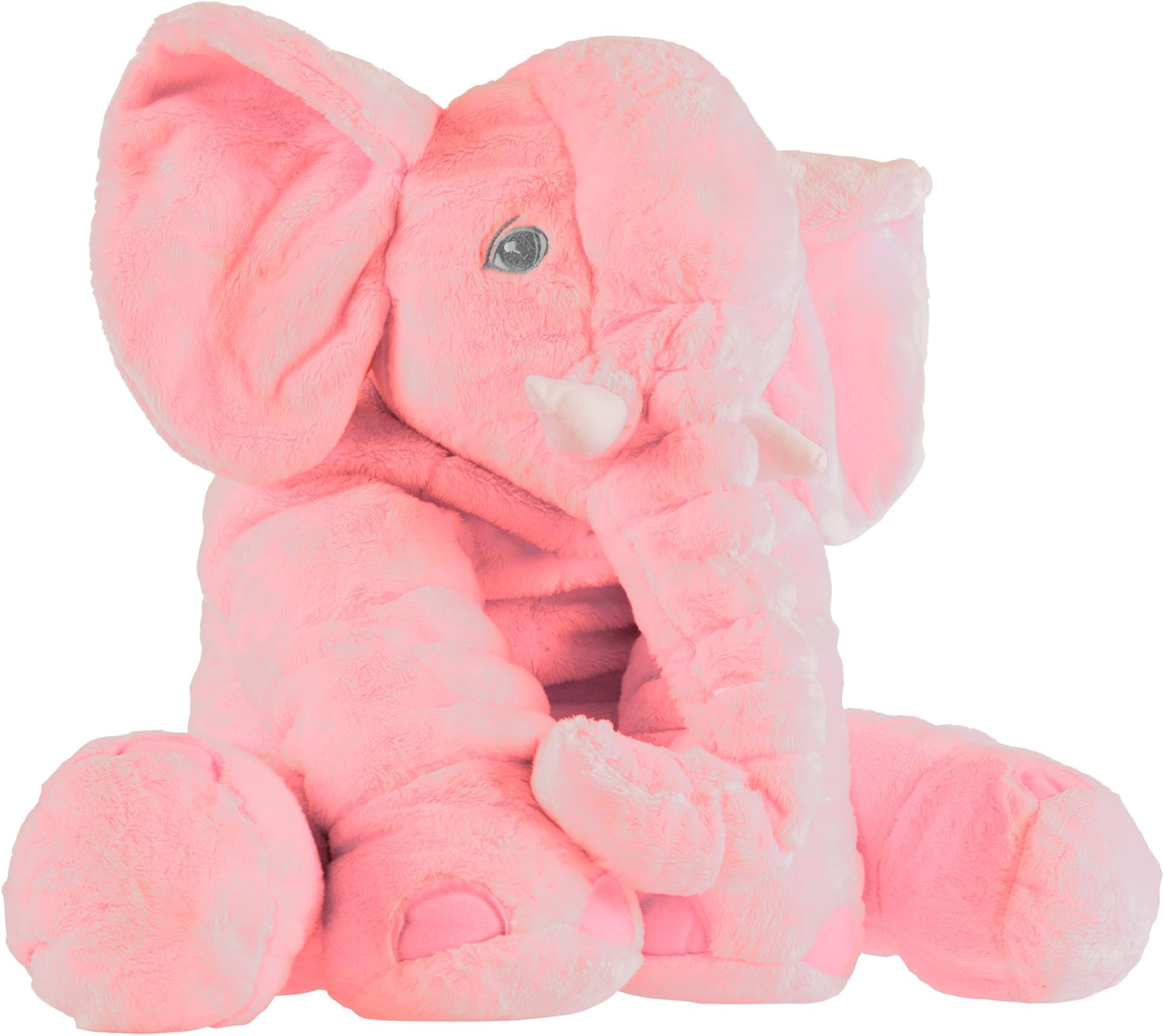 Elephant Stuffed Animal Toy- Plush, Soft Animal Friend for Toddlers, Boys, Girls and Adults by Hey!Play! (Pink)