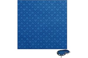 Luckin Sports 108 X 56 Inches Texas Hold'em Professional 10 Players Poker and Gambling Tablecloth, 100% Durable Fabric Felt, Dustproof and Waterproof, Washable and Ironable. (Blue)