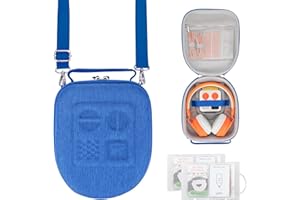 PROfezzion Travel Case for Yoto Mini with Headphones, Hard Shell Carrying Case with Adjustable Shoulder Strap, Holds Mini, Headphones and Up to 24 Audiobook Cards - Blue