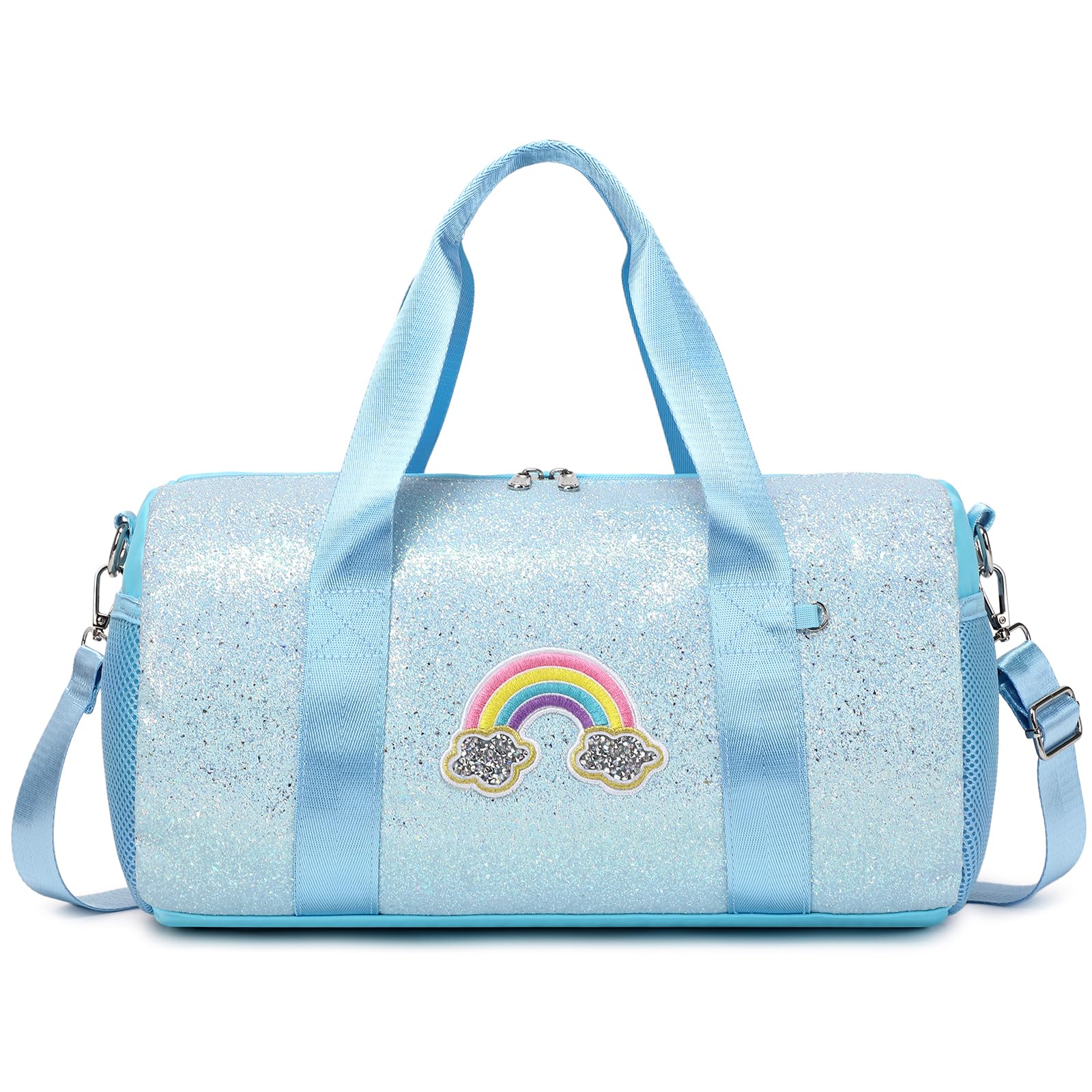 Glitter Dance Bag for Kids Girls Ballet Bag Small School Bag Shoulder Bag Kids Sports Duffel Gymnastics Bag Kids Travel Bag with Waterproof Pocket