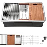 30 Inch Undermount Kitchen Sink - Mocoloo 30x19 Inch Stainless Steel Workstation Sink 16 Gauge Handmade Single Bowl 10" Deep Kitchen Sink