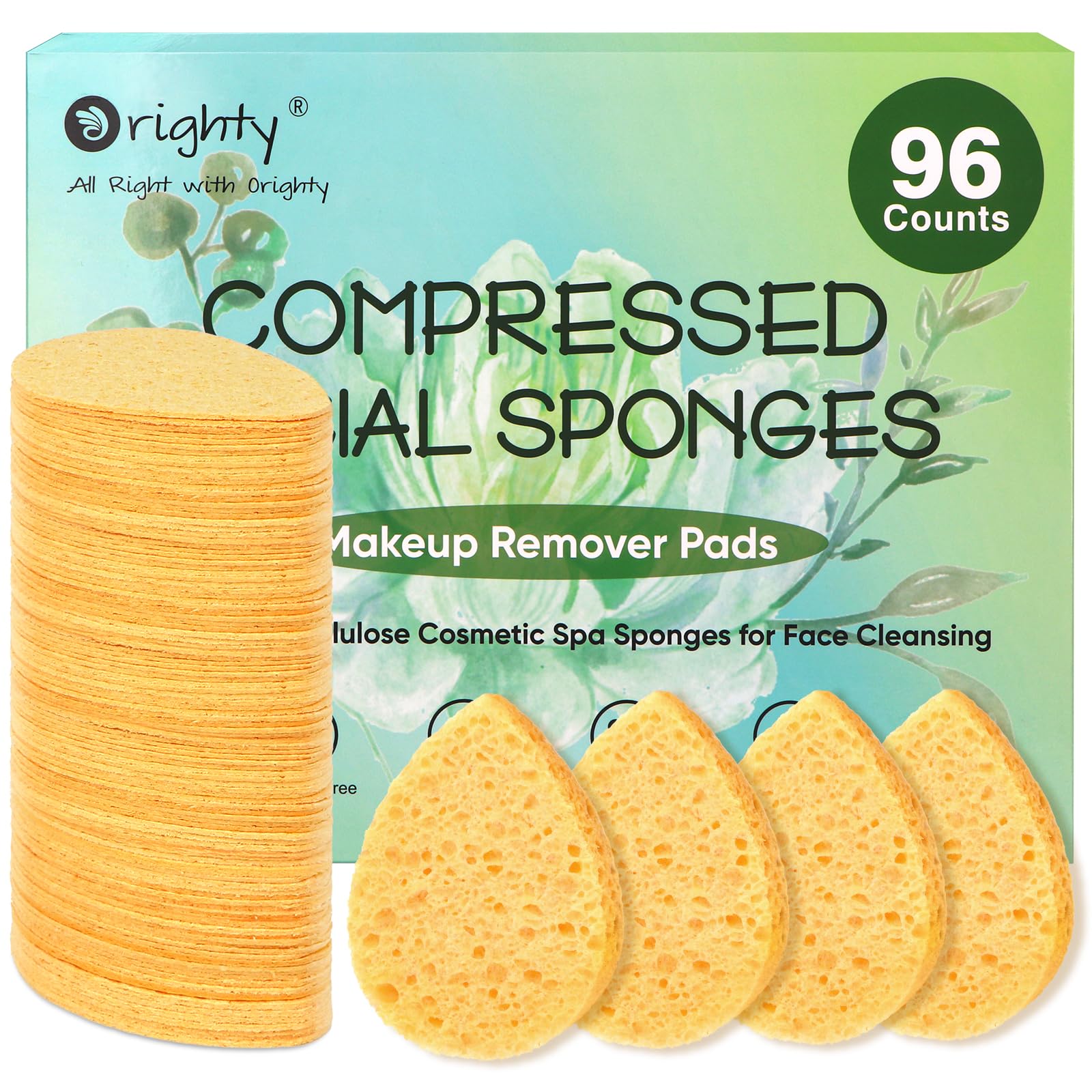 Photo 1 of ORIGHTY 96 Count Facial Sponges for Cleansing, 100% Natural Cellulose Facial Sponges for Washing face, Compressed Cosmetic Spa Face Sponge for Exfoliating Mask, Makeup Removal