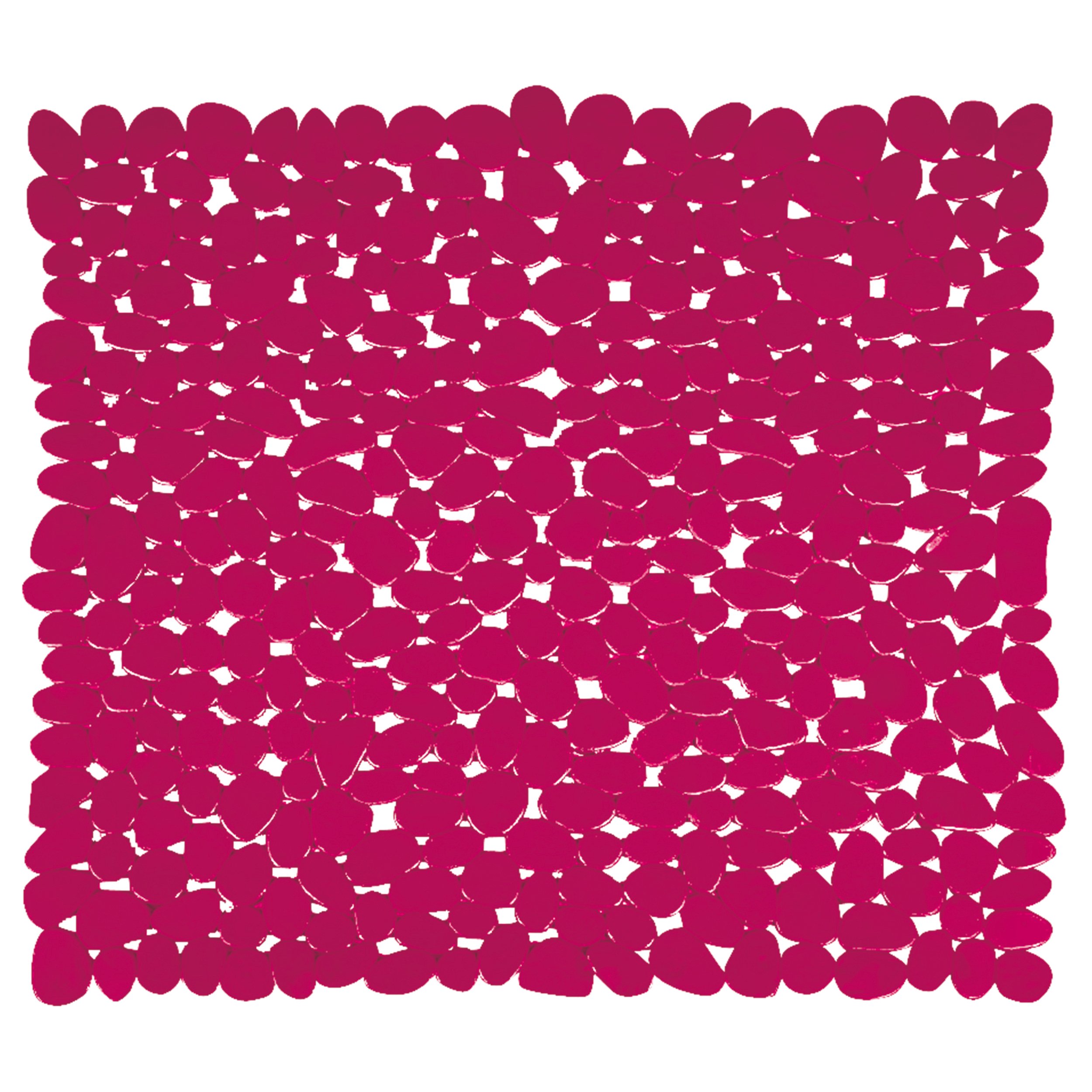 MSV "Pebbles Shower Mat, Fuchsia, 53 x 53 cm