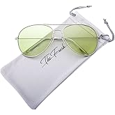 The Fresh Classic Aviator Frame Light Color Lens XL Oversized Sunglasses Gift Box