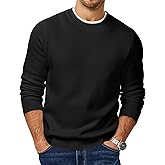 JMIERR Men's Warm Fleece Winter Sweater Heavy Weight Crewneck Pullover Knit Slim Fit Soft Comfy Sweaters