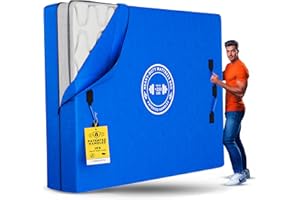 BOLSONI Mattress Bags for Moving and Storage | Extra Thick Heavy Duty Reusable Mattress Cover Protector Tarp with Premium Strong Zipper and 8 Patented Easy to Carry Handles, Weather Protection (Queen)