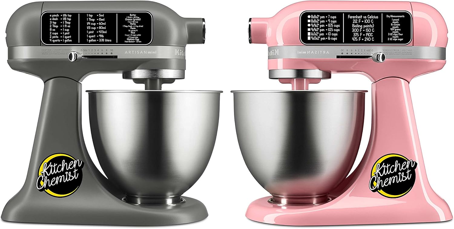 Kitchen Chemist Charts - Helpful Measuring Conversion, Metric & Baking Reference Chart Art Mixer Decal Set (PRINT)