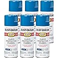Rust-Oleum 7727830-6PK Stops Rust Spray Paint, 12 oz, Gloss Royal Blue, 6 Pack