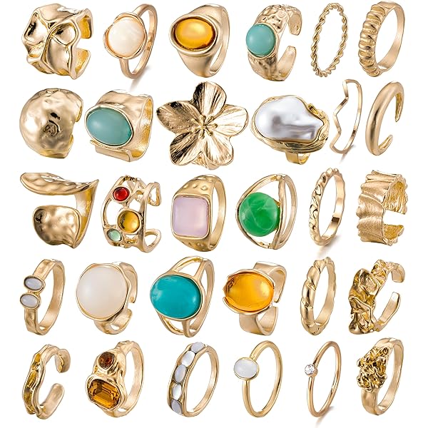 Set Of Resin Colorful Wide Knuckle Rings - Stackable Acrylic Joint Rings, 18mm Diameter - View #10