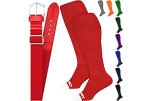 Exxact Sports Youth Baseball Socks and Belt Combo for Boys Girls - Soft, Durable Softball Socks and Belt Youth & Adult Sizes