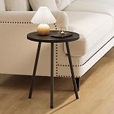 Round Side Table, Small End Table, Drink Table for Couch, Mini Tea Table for Sofa, Modern Accent Nightstand for Small Space,