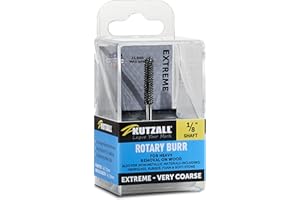 Kutzall Extreme Ball Nose Burr, 1⁄8" Shaft, Very Coarse - Wood Carving Bit for Dremel, Foredom, DeWalt, Milwaukee. Abrasive Tungsten Carbide 1⁄8" (3.1mm) Dia. X 7⁄8" (22.2mm) Length, BNX-18-EC